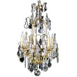 French Antique Bronze 11-light Baccarat style Chandelier