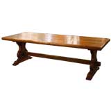 French Antique Oak Trestle Dining Table French Antique Oak Trestle Dining Table