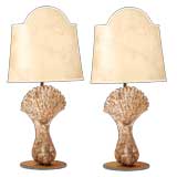 Pair of French Antique Cast Iron Bathtub Feet Table Lamps