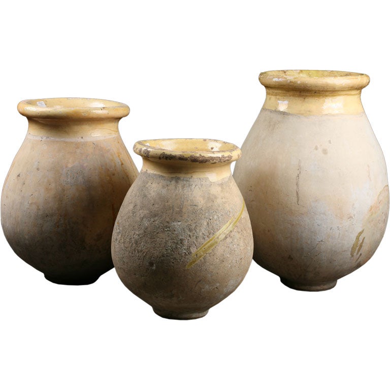 Collection of 19th Century French Provencal Biot Oil Jars