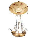 Vintage CRYSTAL GONDOLA CHANDELIER