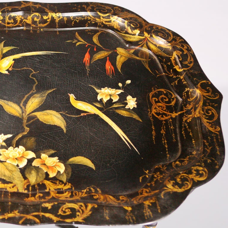 English Papier-Mache Tray Table