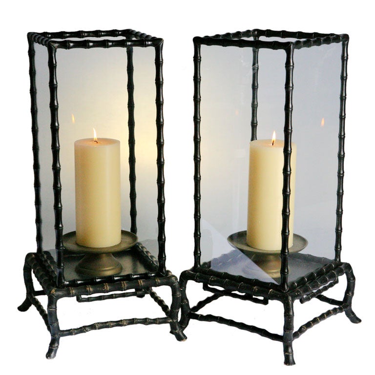 PAIR HURRICANE LANTERNS at 1stDibs