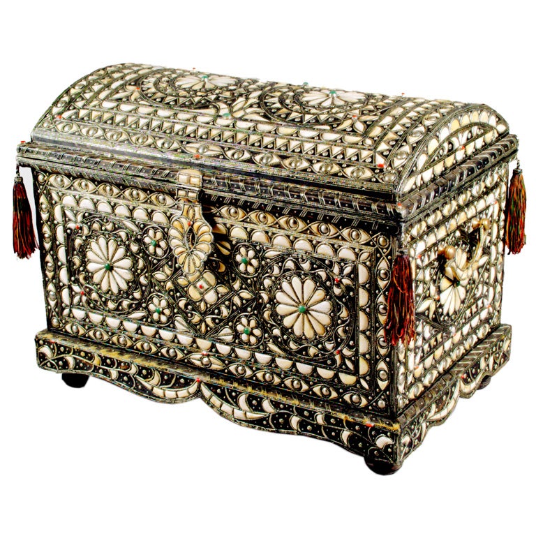 Moroccan Inlaid Bone Trunk