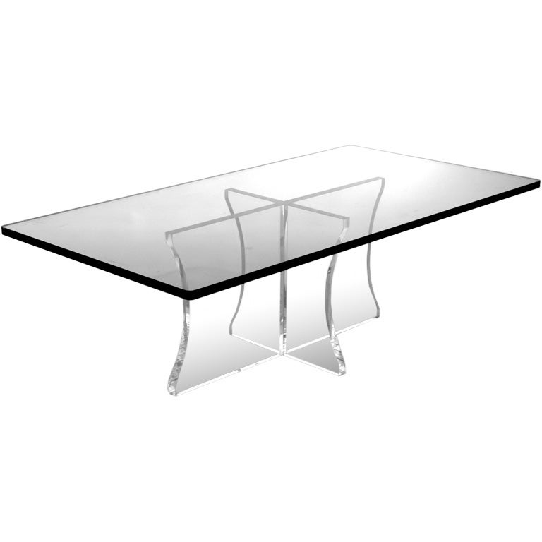 LUCITE and GLASS COFFEE TABLE at 1stDibs