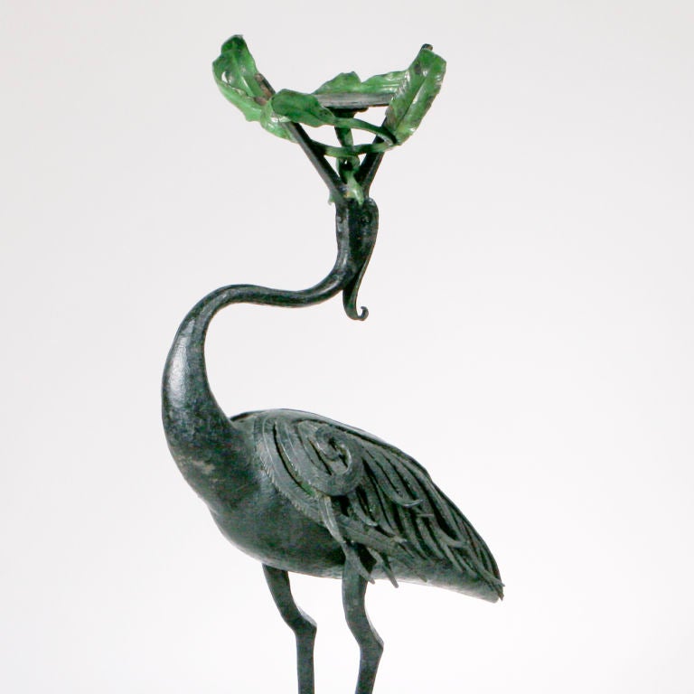French Iron Heron Stand In Good Condition For Sale In New York, NY
