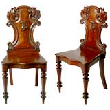 Pair of Mahogany Hall Chairs Pair of Mahogany Hall Chairs