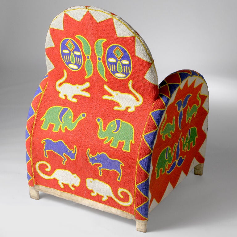 Nigerian AFRICAN BEADED CHAIR