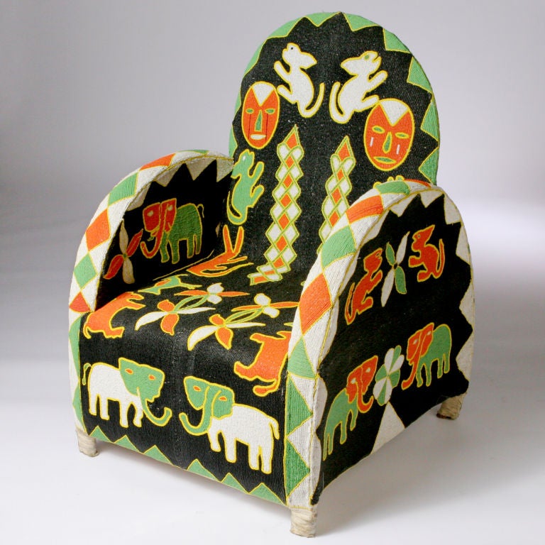 20th Century AFRICAN BEADED CHAIR