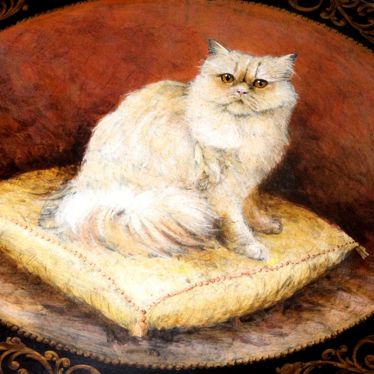 English Lacquered Cat Tray For Sale