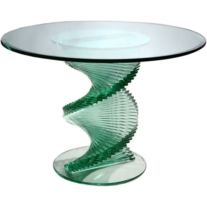 GLASS SPIRAL TABLE at 1stDibs | spiral glass table, glass spiral dining ...