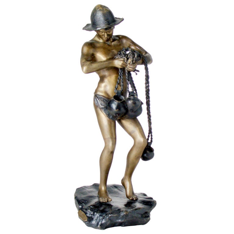 BRONZE STATUE WATER CARRIER at 1stDibs