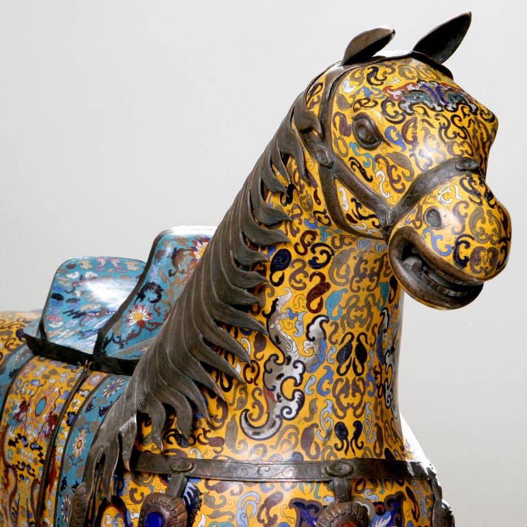 Pair of Chinese Cloisonne Horses 1