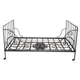 Antique French 19th C. Wrought Iron Day Bed