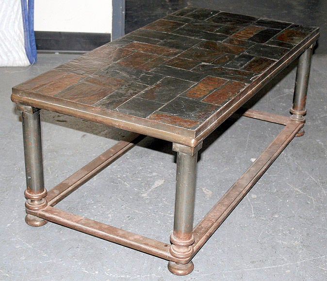 Iron and Slate Coffee Table