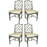 4 Beacon Hill Faux Bamboo Chippendale Style chairs