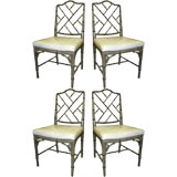 4 Beacon Hill Faux Bamboo Chippendale Style chairs