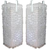 Important Pair of Cubiste Style Lucite Lamps