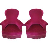 Antique Elegant Pair of French Balloon Back 19thC Bergeres