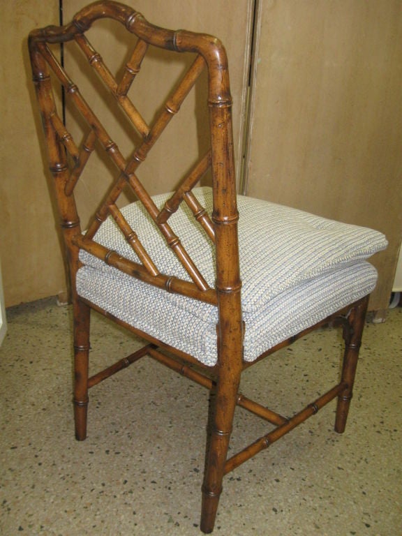 Set of 4 Chippendale / Faux Bamboo Style Dining Chairs