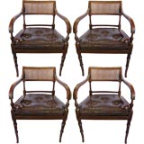 Set of 4 Regency Style Faux Bamboo Armchairs