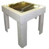 Superbe Pair of White Lacquered Faux Bamboo End Tables
