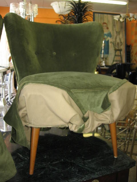 Mid-20th Century Beautiful Pair of French Slipper Chairs