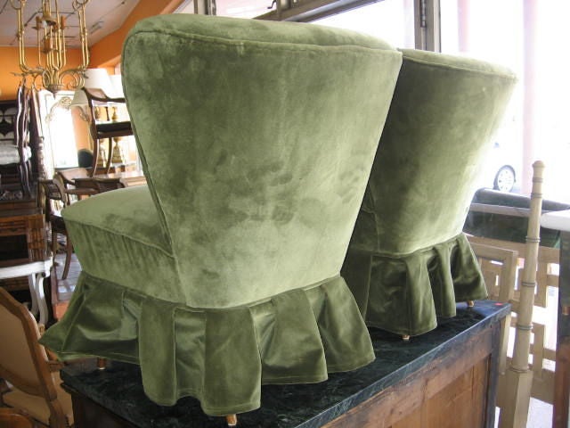 Beautiful Pair of French Slipper Chairs 1