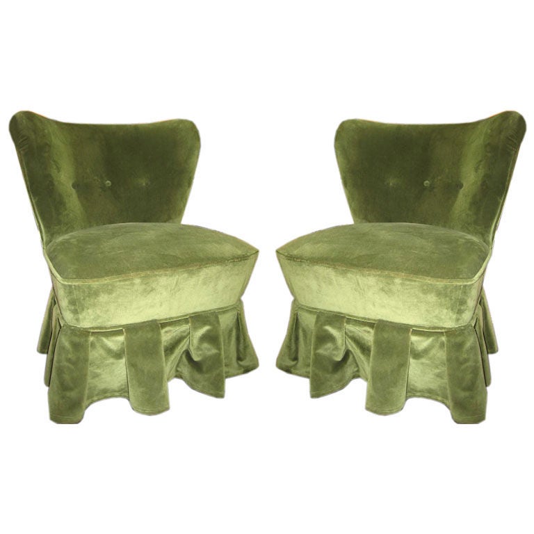 Beautiful Pair of French Slipper Chairs