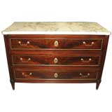 French 19thC Flaming Mahogany LXVI Chest of Drawers/Commode
