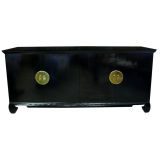 Vintage Black Lacquered Chinoiserie Sideboard/Server Bu Heritage