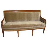 19th C French Walnut Directoire Style Banquette/Settee