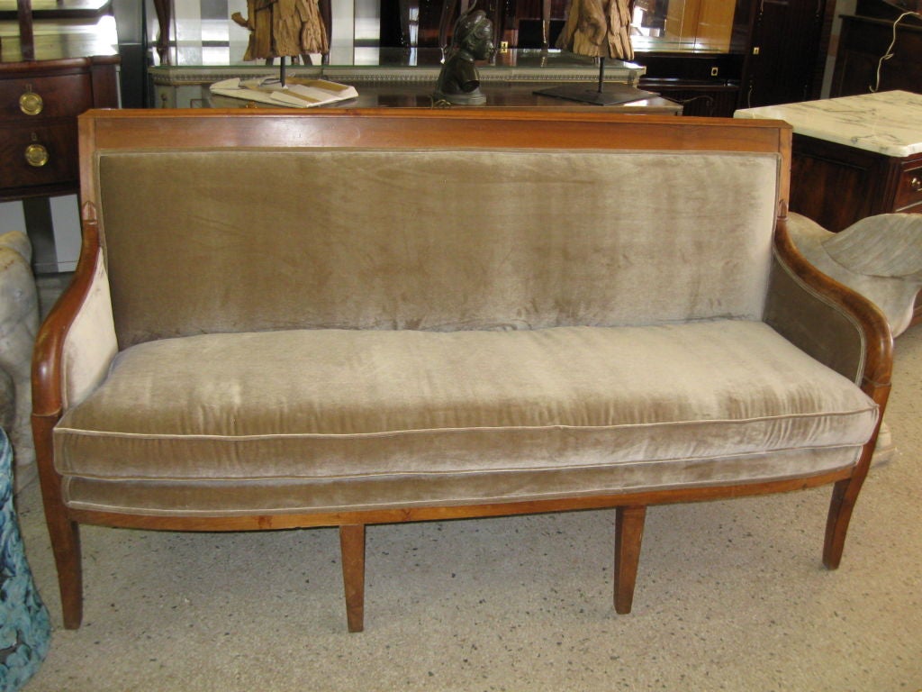 19th C French Walnut Directoire Style Banquette/Settee 2