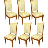 Used Set of 6 French Deco High Back Dining Chairs