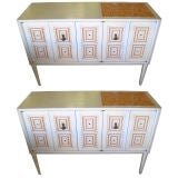 Pair of CASA LINDA  Mosaic Top Cabinets/Consoles/Servers
