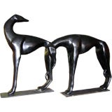 Wonderful Large Pair of Fiber Glass Greyhounds