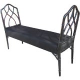 Long Faux Bamboo Chinese Chippendale Style Bench