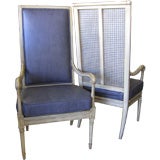 Over the Top Tall Pair of Sweedish LXVI Style Armchairs