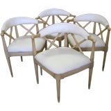 Unusual Set of 4 X Back Chairs