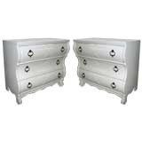 Pair of White Lacquered chest of drawers