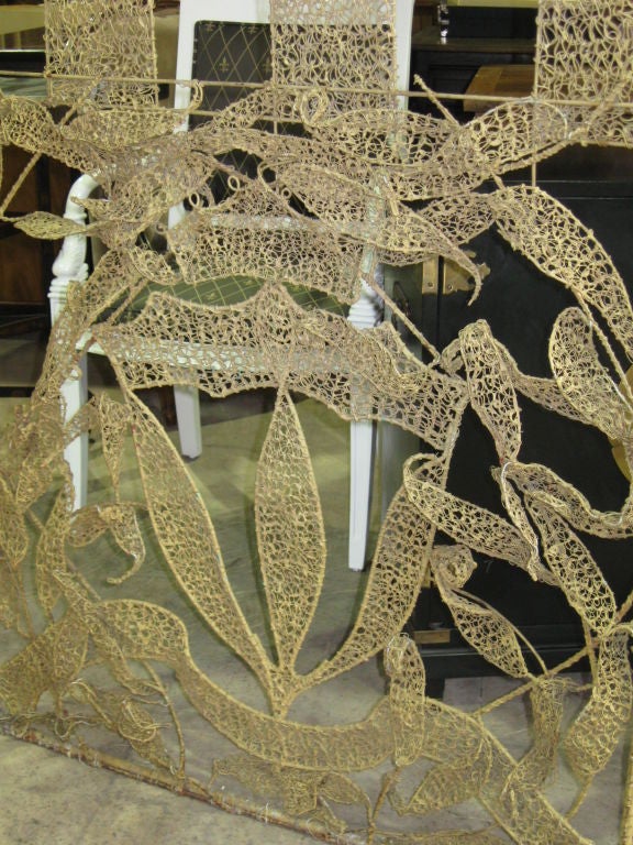 Exceptional Mid Century French Wire 5 Panel Screen