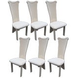 Set of 6 High Back Classical Column Design Dining Room Chairs