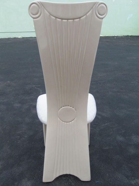 Set of 6 High Back Classical Column Design Dining Room Chairs 3