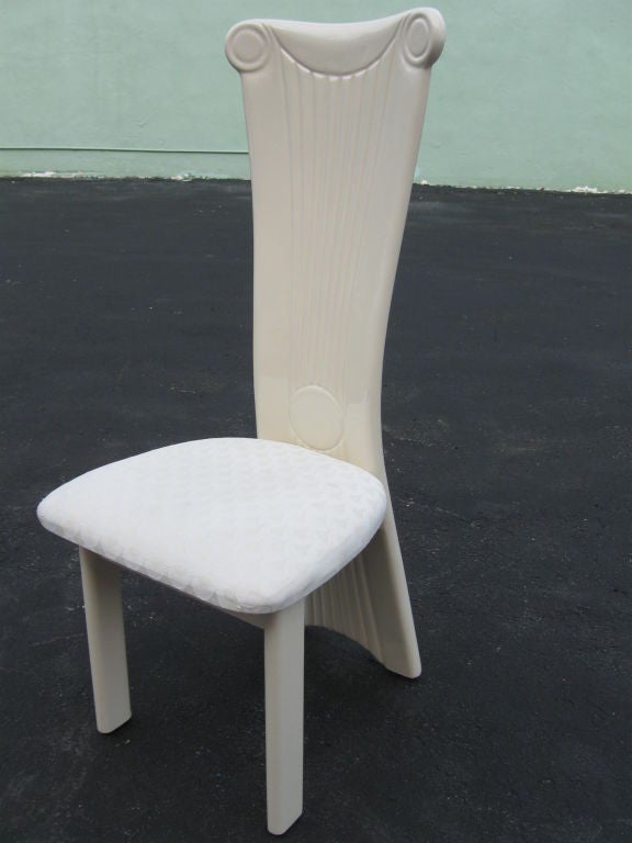 Set of 6 High Back Classical Column Design Dining Room Chairs 1