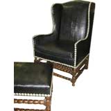 Fabulous wing back chair and ottoman