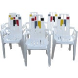 Exceptional set of 6 French Henry Massonnet Patio Armchairs