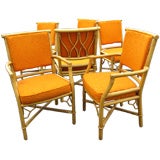 set of 6 Bamboo Chippendale Style Dining Chairs