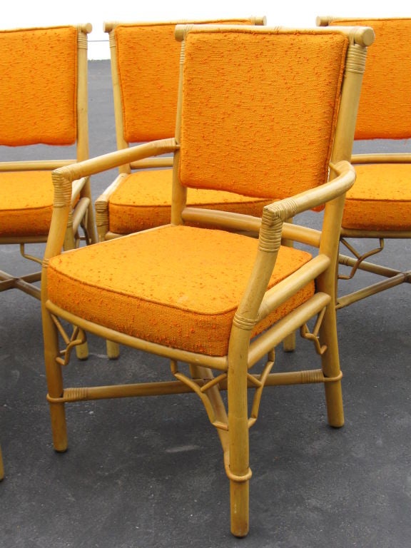 set of 6 Bamboo Chippendale Style Dining Chairs at 1stDibs