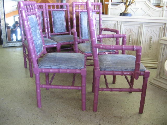 Set of 6 Faux Bamboo Dining Chairs 4