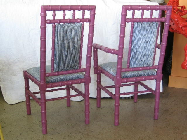 Set of 6 Faux Bamboo Dining Chairs 3